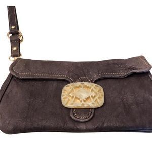 Tracy Reese Gray Leather Clutch